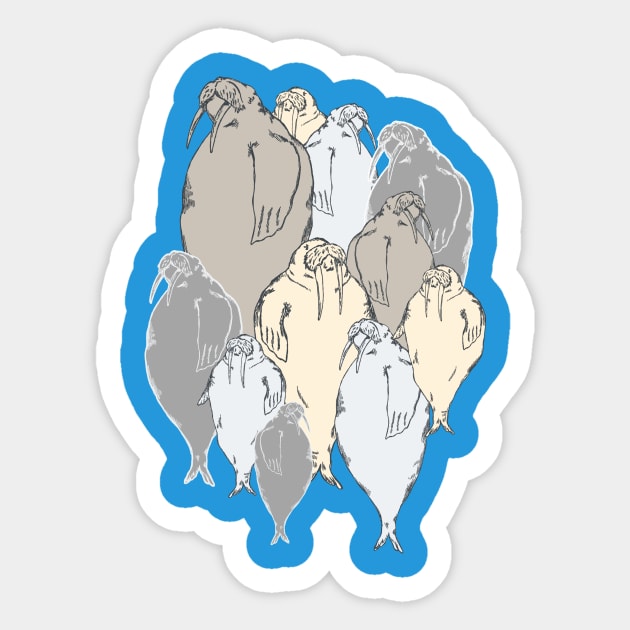 Walrus Pod Sticker by brockart